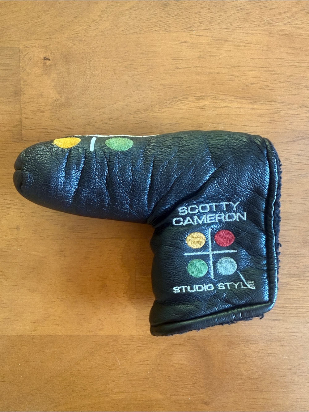 Scotty Cameron Studio Style Black Leather Putter Cover with Colored Dots